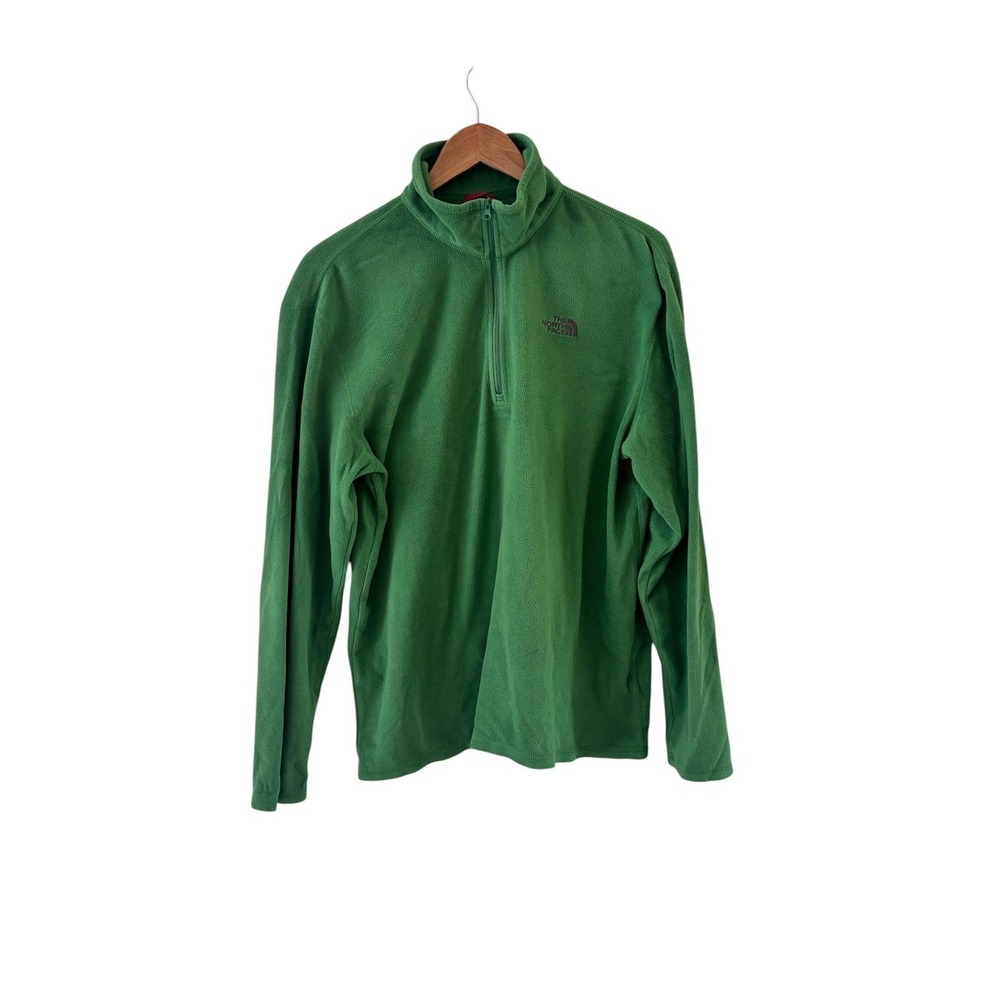 The North Face Glacier Fleece 1/4 Zip Mens L Green Hiking Outdoor Performance